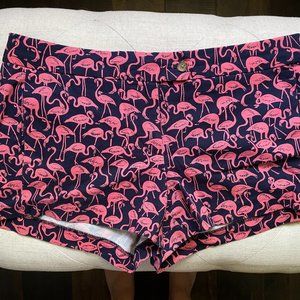 J. Crew Navy and Pink Flamingo Shorts (RARE PRINT!)